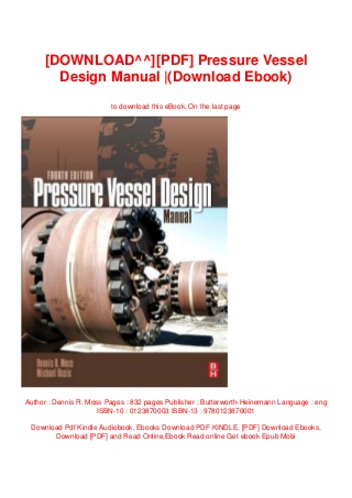 pressure vessel design manual pdf